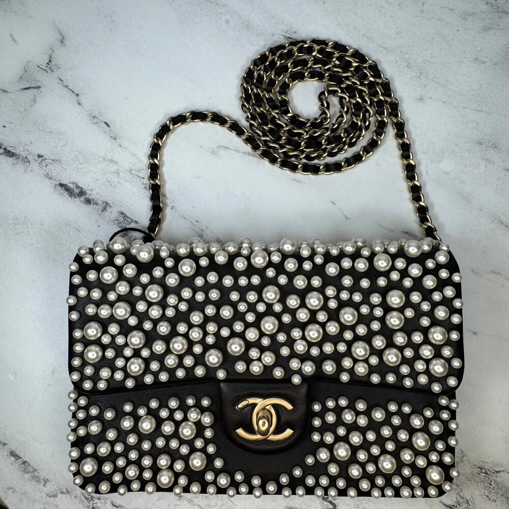 Chanel Pearl Flap Bag Paris-Dubai Pearly 15C WOC Wallet On Chain Crossbody CC - Picture 14 of 14